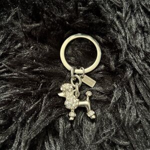 Coach 3D Pave Poodle Dog Keychain Key Ring Charm Rhinestone Rare Crystals